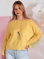 Bluzka damska one size oversize z wisiorkiem NUBISS żółta Dstreet
