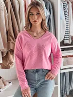 Bluzka damska one size oversize FLOFLY różowa Dstreet