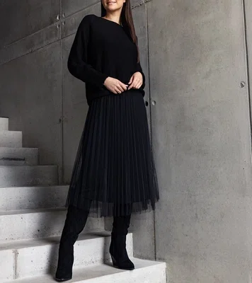 Gemre Black set sweater and dress with tulle Sorenla