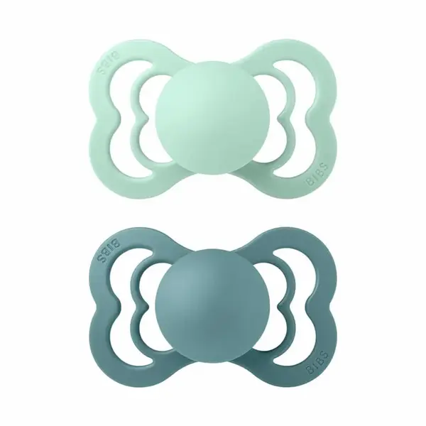BIBS Supreme symetrické cumlíky z prírodného kaučuku 2ks - veľkosť 1 - Nordic Mint / Island Sea