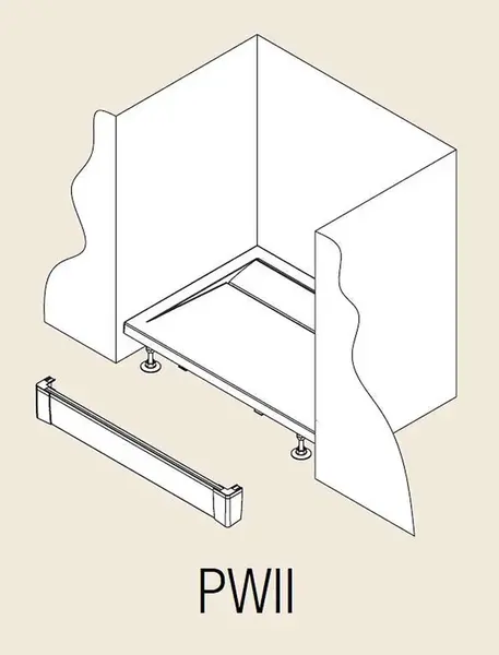 RONAL ILA - Hliníkový přední panel pro obdélníkovou vaničku, I-panel, 1 strana, 1500 mm - barva bílá PWII15004