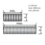 Potrubí flexo Al – Ø 125 x 300 – 1000 mm 0601