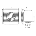 Ventilátor stěnový, 100 mm, čidlo vlhkosti 0907