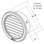 Mřížka větrací kruhová se síťovinou NVM, Ø 125 mm, nerez 0705