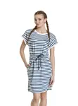 Meatfly dámské šaty Lottie Blue Stripes | Modrá | Velikost M | 100% bavlna
