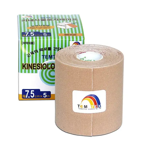 Temtex kinesio tape Classic, béžová tejpovací páska 7,5cm x 5m