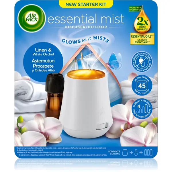Air Wick Essential Mist Linen & White Orchid aróma difuzér s náplňou 1 ks