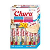 Inaba Cat Ciao Churu krémové krmivo pro kočky - výběr tuňáka (mušle, losos, krab, krevety) 4 x (20 x 14 g)
