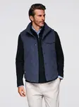 Ombre Men's peach effect quilted sleeveless jacket - navy blue