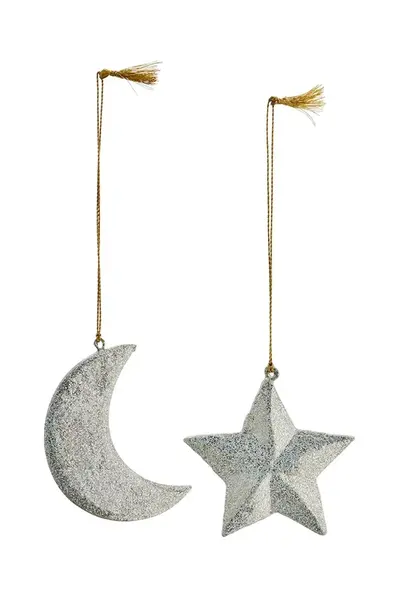 Závěsná vánoční dekorace Madam Stoltz 8 cm 2-pack