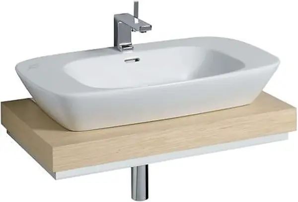 Keramag Silk - Umývadlová doska, výrez na sifón uprostred,  80x10x47 cm, biela lesklá 816680000