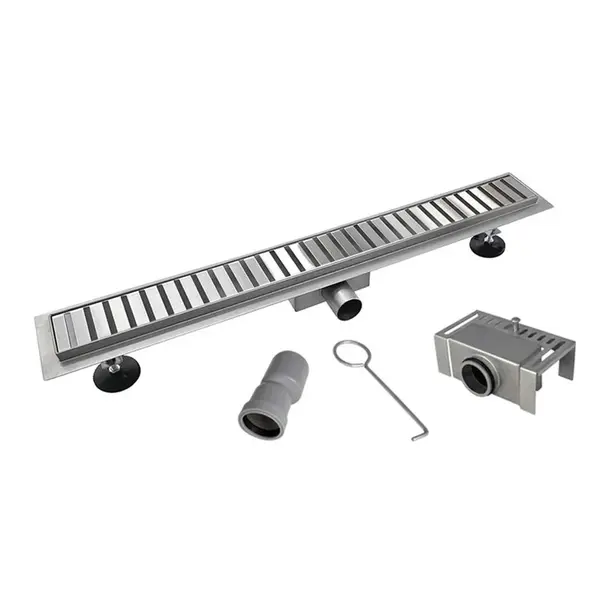 Mereo Odtokové žlaby - Nerezový žlab s roštem Strip, 70x7 cm CZ121