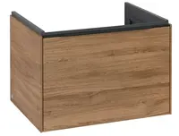 Villeroy & Boch - Umyvadlová skříňka, 62x43x48 cm, 1 zásuvka, Oak Kansas/černá C57501RH