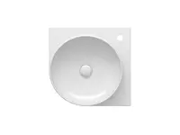 Ravak Yard - Umývadlo rohové 45x45 cm, bez prepadu, otvor na batériu, biela XJX01245000