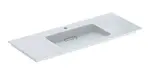 Geberit ONE - Umývadlo nábytkové, 120x48x13 cm, skrytý prepad, s otvorom na batériu, vodorovný odtok, KeraTect, biela 505.017.00.1