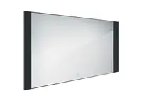 Nimco Zrcadla - Zrcadlo s LED osvětlením, 120x65 cm, dotykový senzor, hliník/černá ZPC 41006V-90