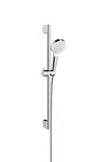 Hansgrohe Crometta - Set sprchovej hlavice, tyče a hadice, EcoSmart 9 l/min, biela/chróm 26535400