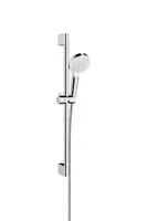 Hansgrohe Crometta - Set sprchovej hlavice, tyče a hadice, EcoSmart 9 l/min, biela/chróm 26535400