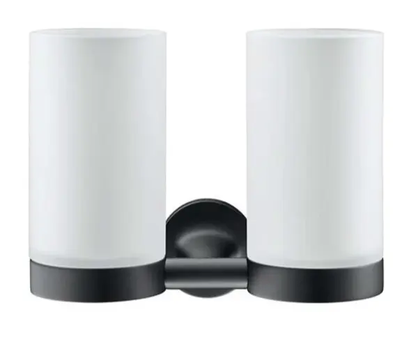 Duravit Starck T - Dvojitý držiak kefiek a pasty, matné sklo/matná čierna 0099484600