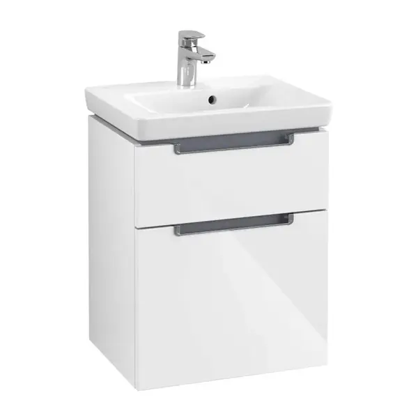 Villeroy & Boch Subway 2.0 - Umyvadlová skříňka, 49x59x38 cm, 2 zásuvky, Glossy White A90710DH