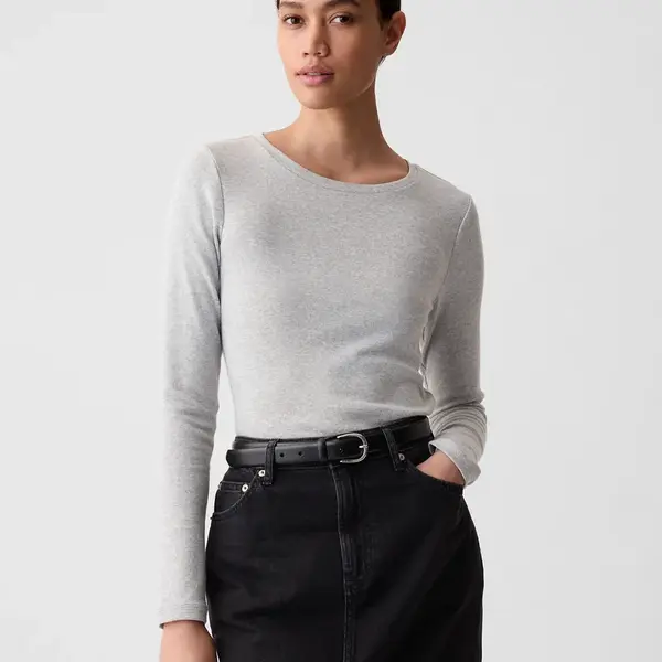 Svetlosivé dámske basic tričko GAP