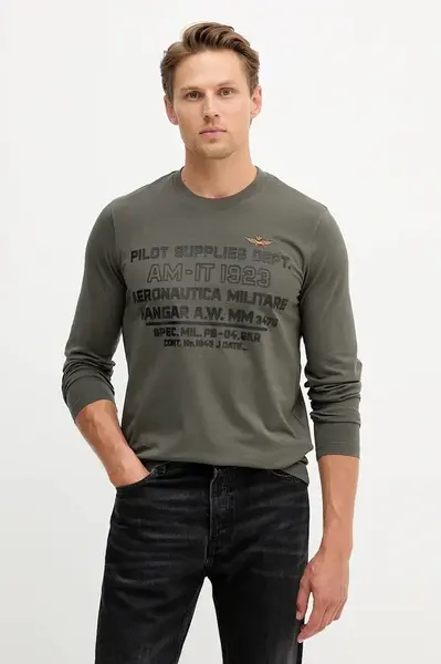 Bavlnené tričko s dlhým rukávom Aeronautica Militare