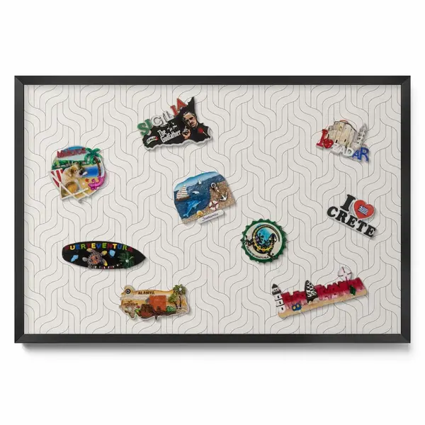 TULUP MAGNETICKÁ TABULE 60x40 cm černý rám – Tmavá kamenná struktura