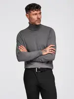 Ombre One color men's knitted turtleneck with viscose - grey melange