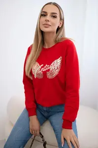 Červená mikina s potiskem