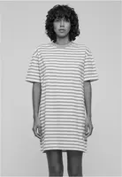 Dámské pruhované šaty oversized bílé/magicmango