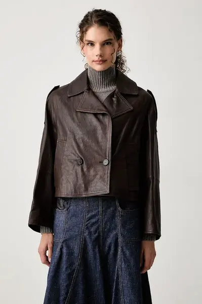Weekend Max Mara  krátký trenčkot dámský kožený WKDFELINO