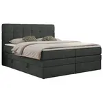 MKS POSTEL BOXSPRING LUKA KING 200/200 - Šedá Strukturovaná látka - H3
