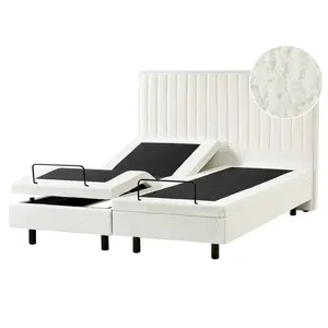 Beliani POSTEL 160/200 cm Krémově bílá Duke II