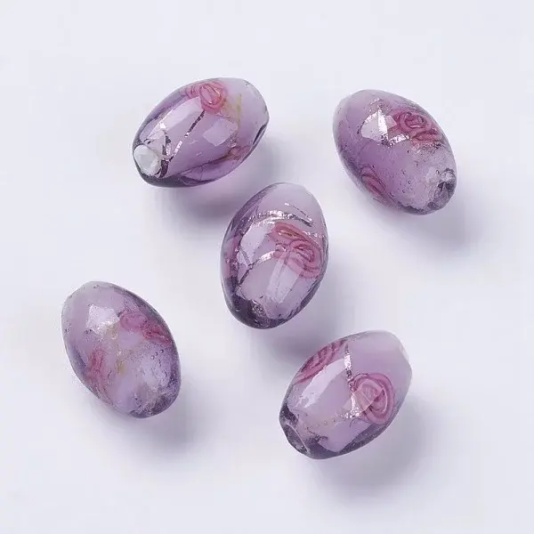 Handmade Silver Foil Lampwork Beads