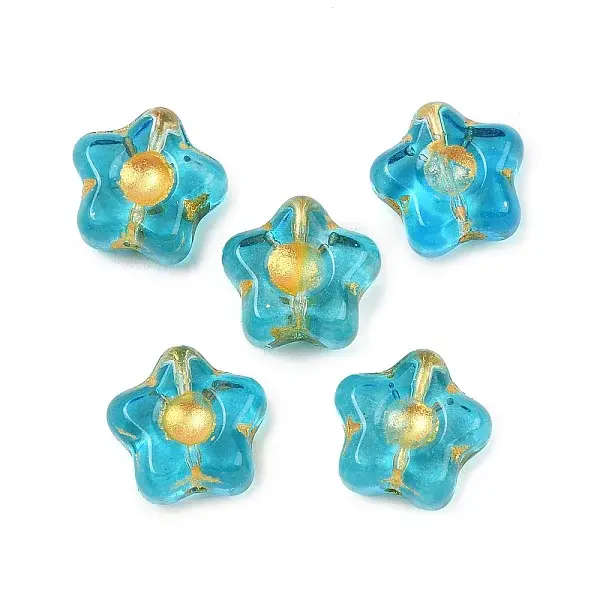 Electroplate and Golden Metal Enlaced Glass Beads