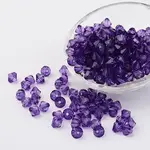 Faceted Bicone Transparent Acrylic Beads