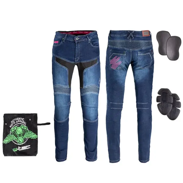 Dámské moto džíny W-TEC Alfreda CE modrá L