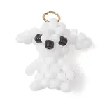 Glass Seed Beaded Dog Pendans