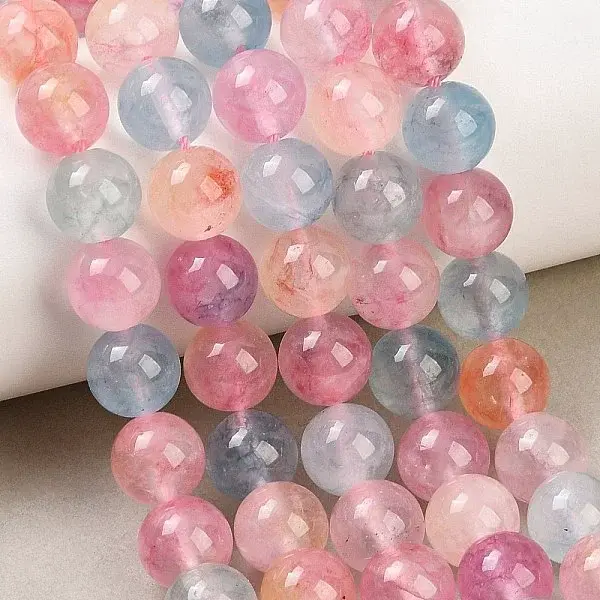 Dyed Natural Rose Quartz Beads Strands