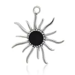 Antique Silver Alloy Enamel Sun Pendants