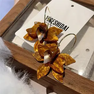 Iron Acrylic Dangle Stud Earrings