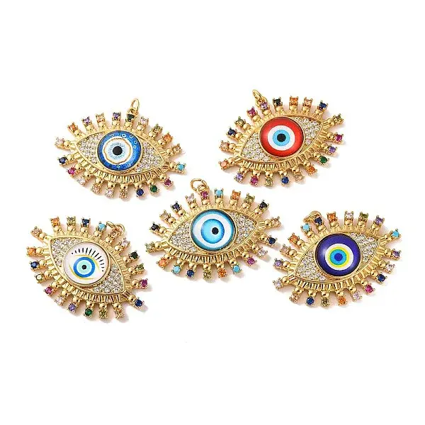 Rack Plating Brass Micro Pave Cubic Zirconia Pendants