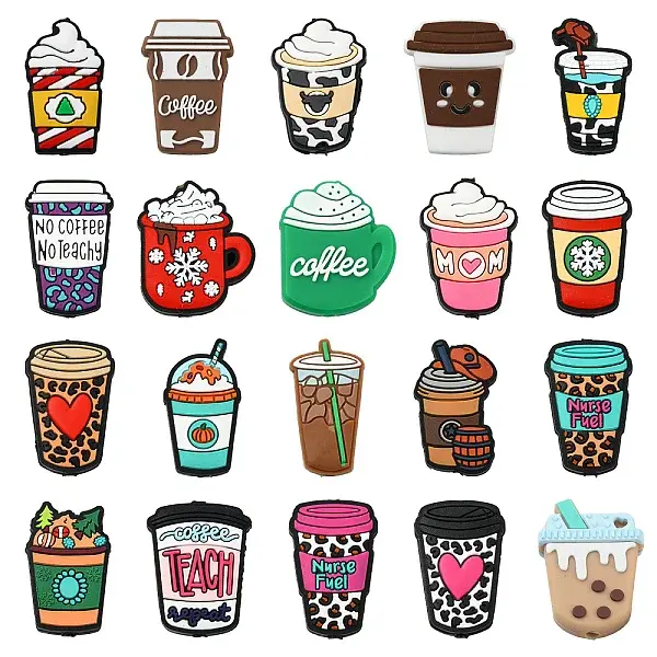 20Pcs 20 Styles Food Grade Silicone Focal Beadsd Set