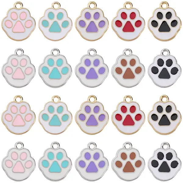 60Pcs Alloy Enamel Pendants