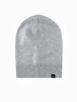 Ombre Men's winter cotton knit beanie hat - grey melange