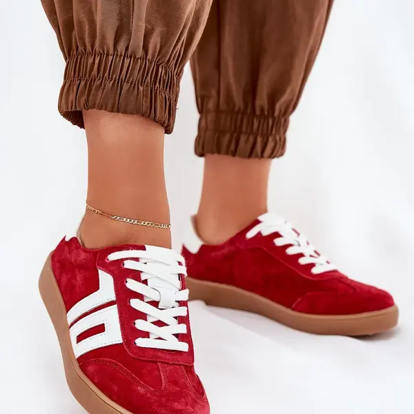 Sneakersy Sportovní Boty Semišové Červené Vinceza 79517