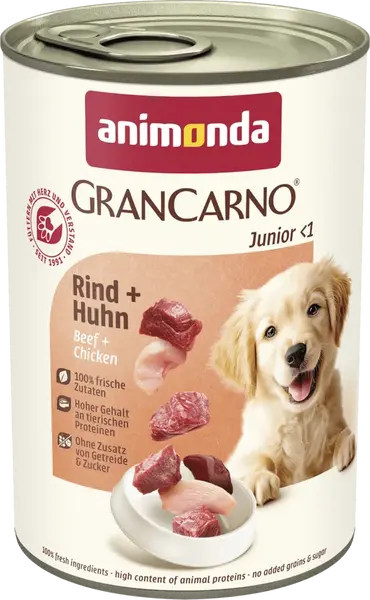 Konzerva Animonda Gran Carno Junior hovězí + kuřecí 400g