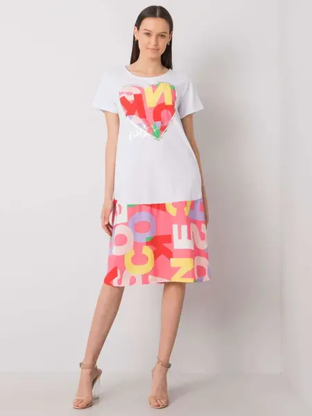 Dress-DHJ-SK-13119.26P-White-Pink