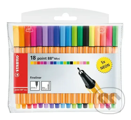 STABILO point 88 Mini (18 ks Púzdro vrátane 5 neon farieb)