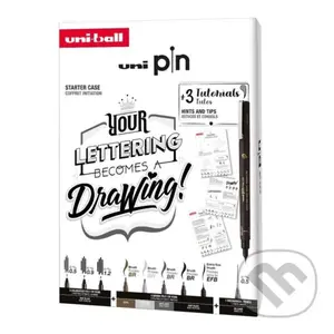 UNI PIN dárkový box - edice Lettering (9ks)